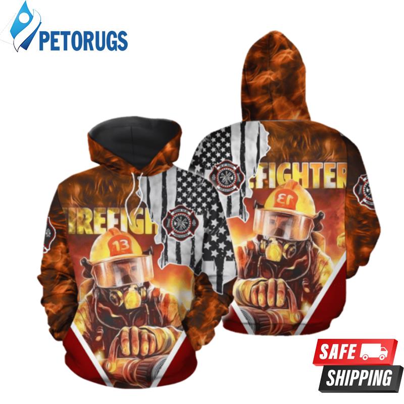 Amzing Us Firefighter 3D Hoodie