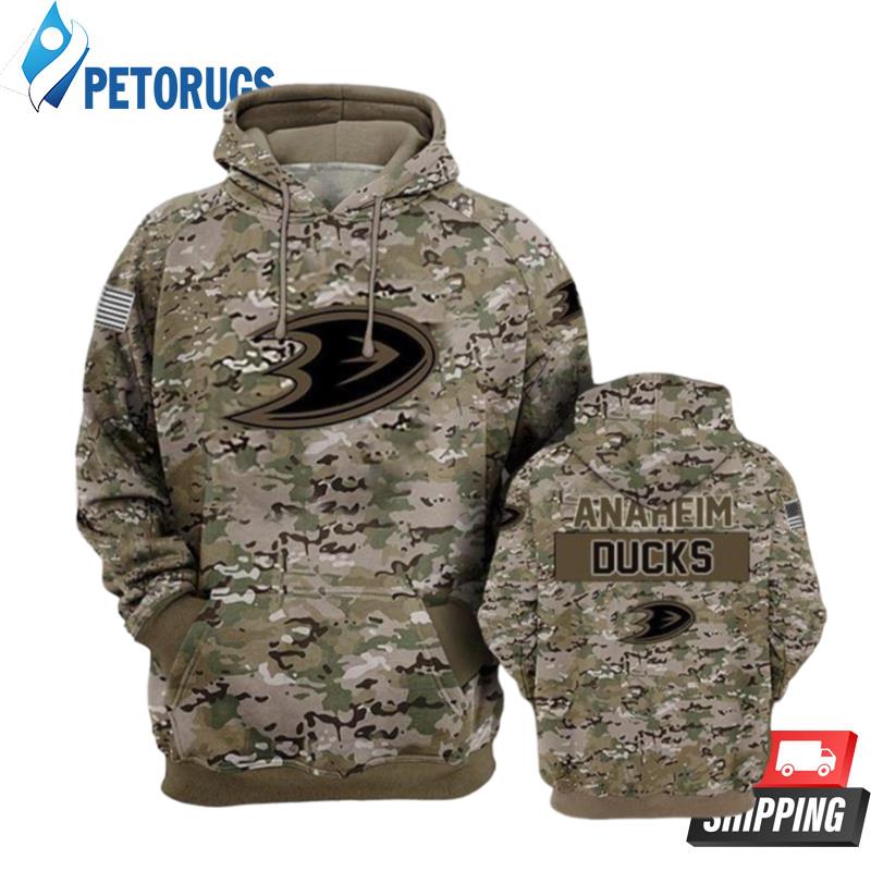 Anaheim Ducks Camouflage Veteran 3D Hoodie