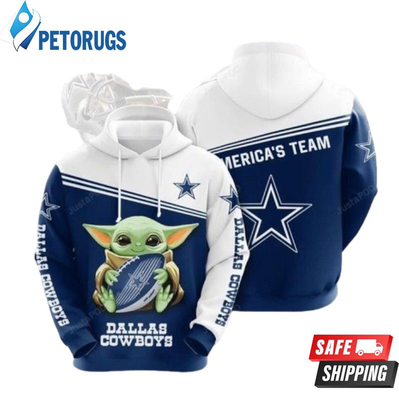 Baby Yoda Hug Dallas Cowboys 1 3D Hoodie