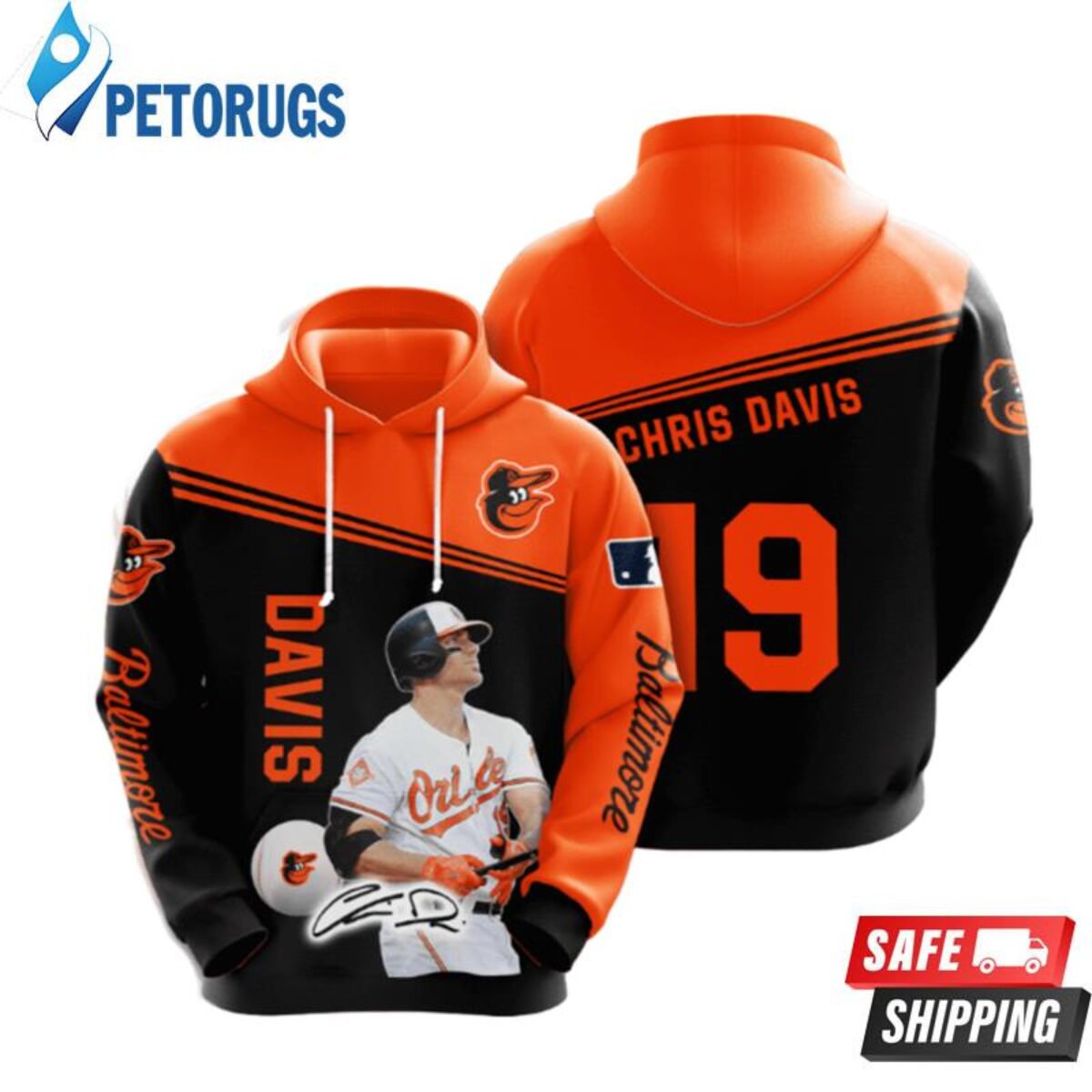 BALTIMORE ORIOLES CHRIS DAVIS BASEBALL JERSEY SIZE MEDIUM YOUTH