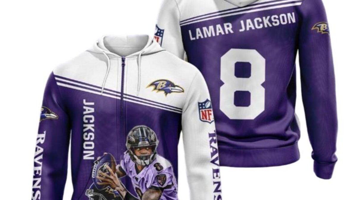 Baltimore Ravens Lamar Jackson 3 3D Hoodie - Peto Rugs