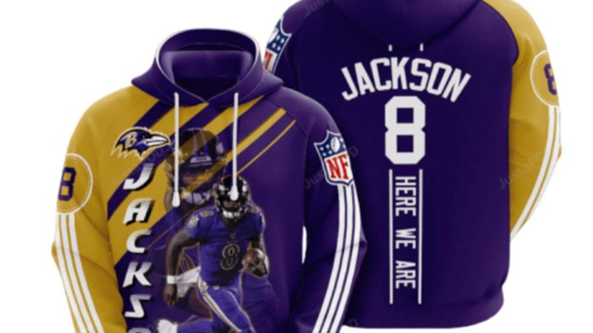 Baltimore Ravens And Lamar Jackson No 8 3D Hoodie