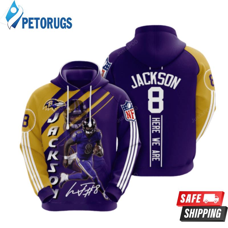 Baltimore Ravens Lamar Jackson 3 3D Hoodie - Peto Rugs