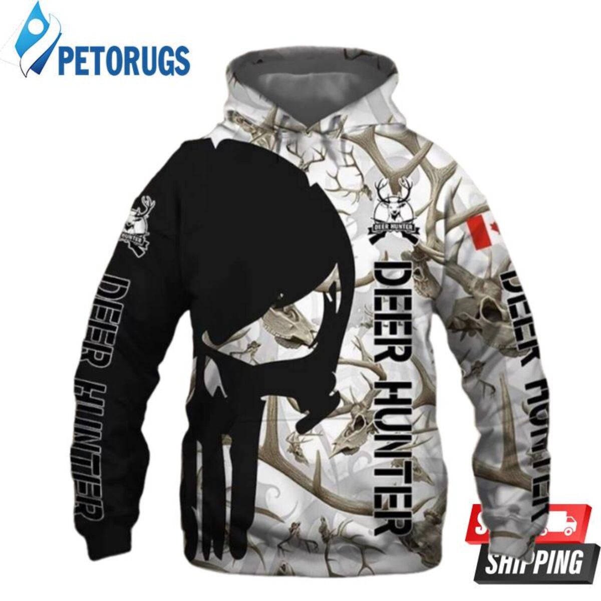 Toronto Blue Jays MLB Skull Punisher 3D Hoodie, MLB Clothing For