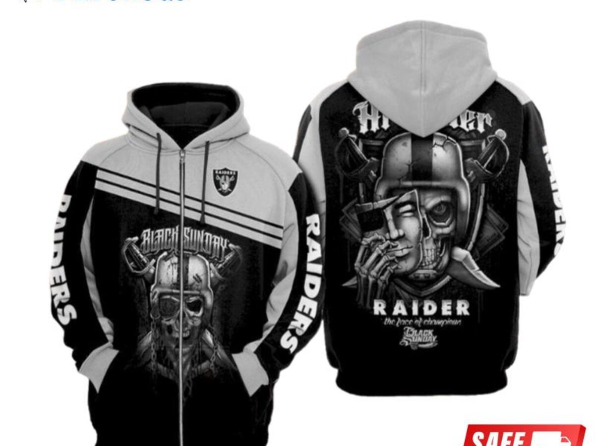 raiders zip up hoodie