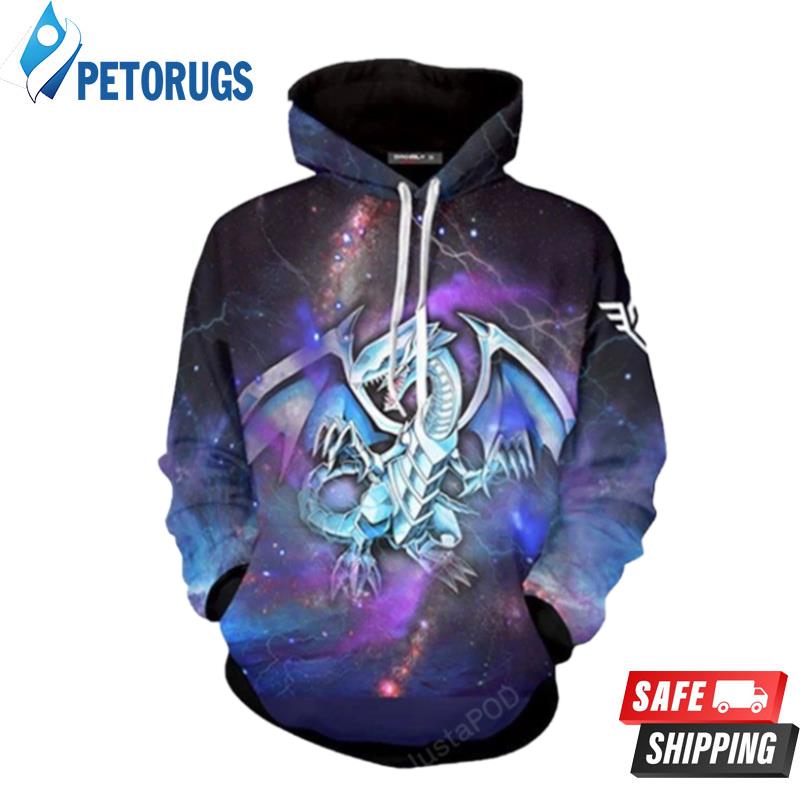 Blue Eyes White Dragon Yu Gi Oh 3D Hoodie Peto Rugs