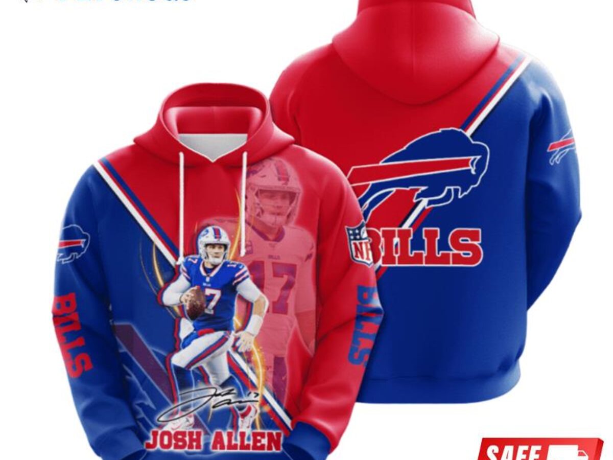 Josh Allen Buffalo Bills Hockey Style Pullover Hoodie