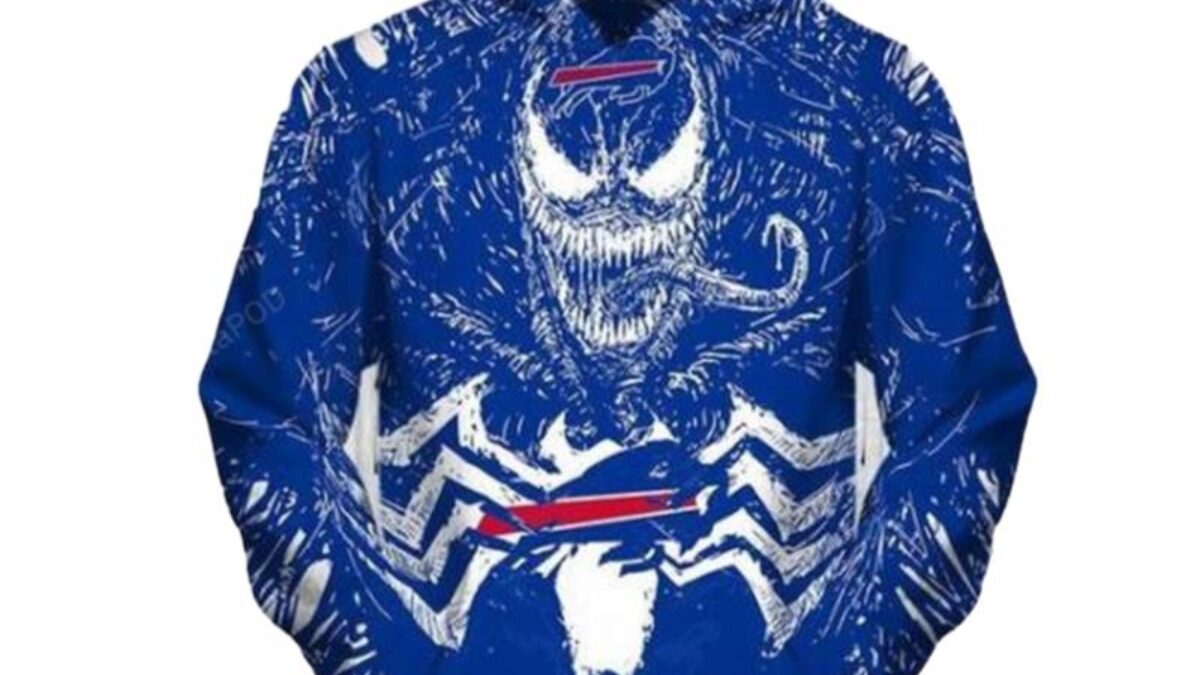 NFL Buffalo Bills Skull Flower Blue Hoodie Dress 3D