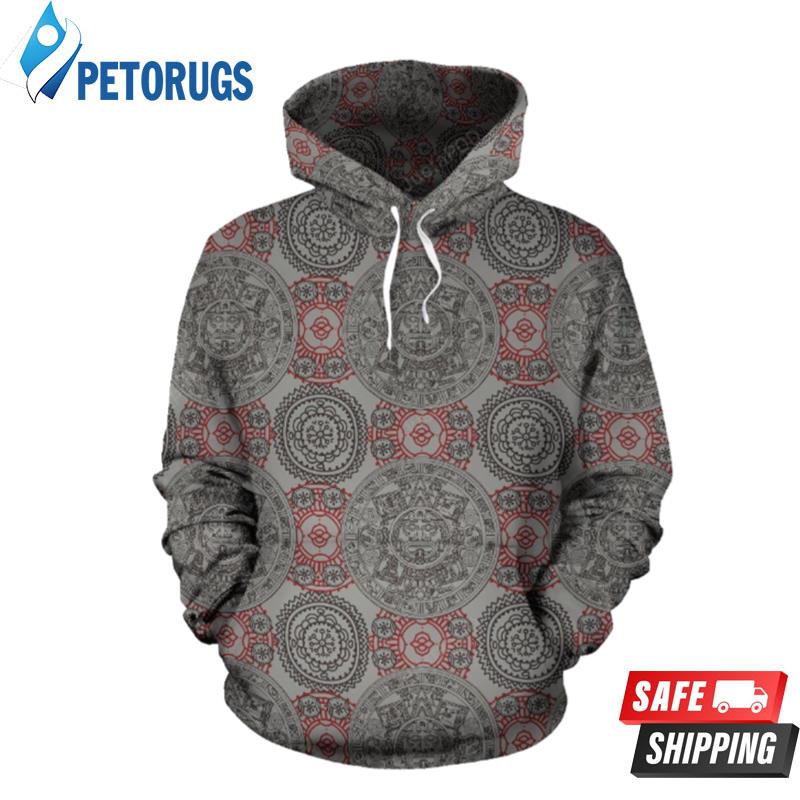 Calendar Aztec Style Pattern 3D Hoodie