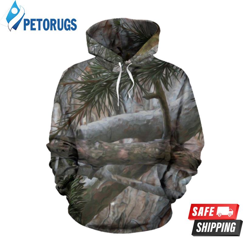 Camo Realistic Tree Forest Pattern 3D Hoodie