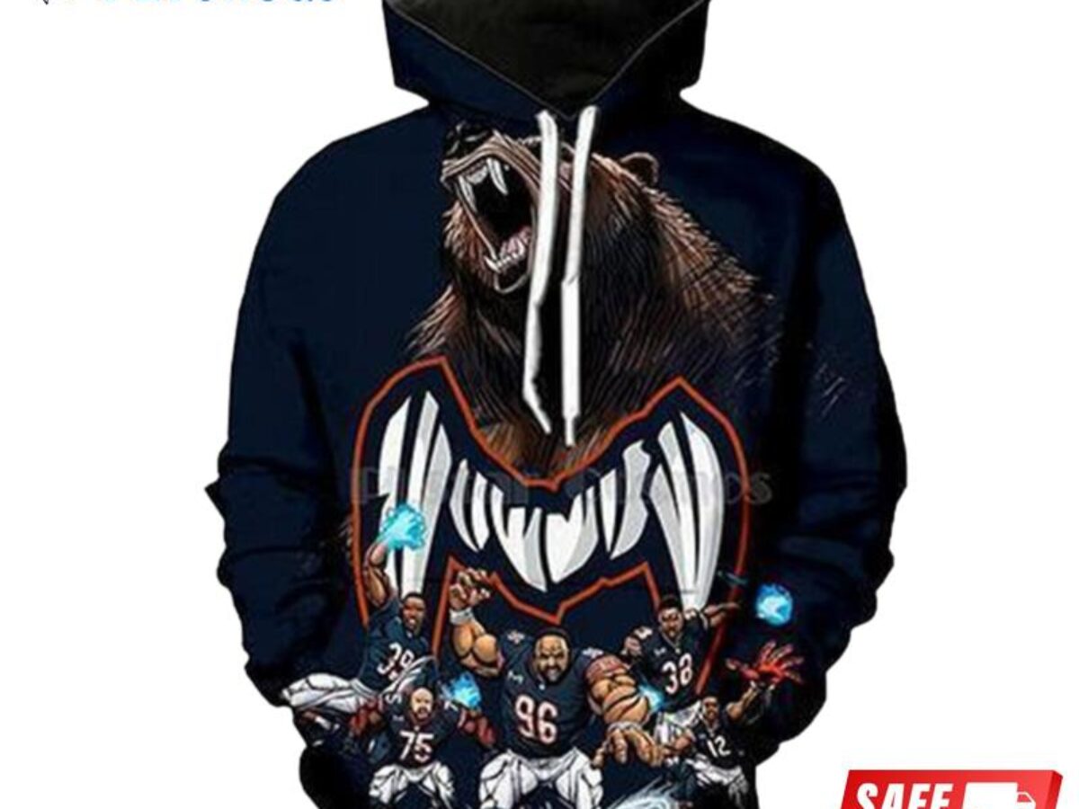 Chicago Bears Zip Hoodie 3D Long Sleeve Pullover New Season