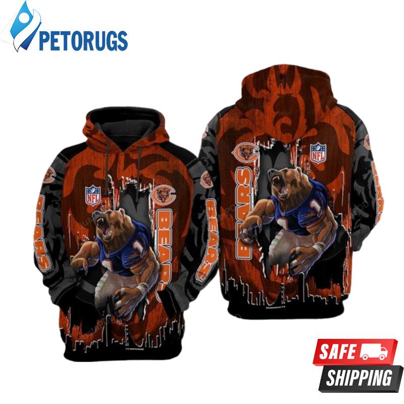 Chicago Bears Nfl Football Camouflage Tiger Chicago Bears Chicago Bears 3D Hoodie