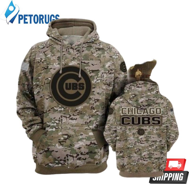 Chicago Cubs Camouflage Veteran And Pered Custom Bud Light Graphic 3D Hoodie