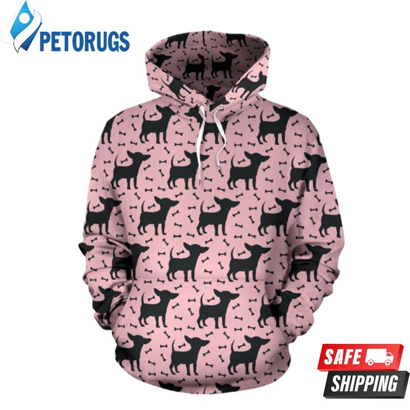 Chihuahua Pink Pattern 3D Hoodie