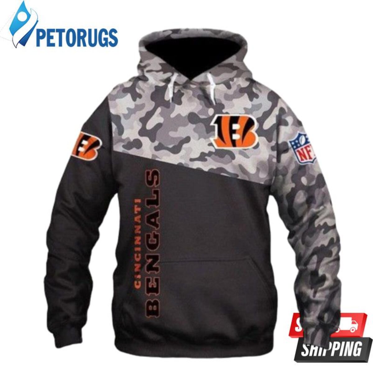 Cincinnati Bengals NFL Camouflage Orange Hoodie, Zip Hoodie 3D All Over  Print For Fans