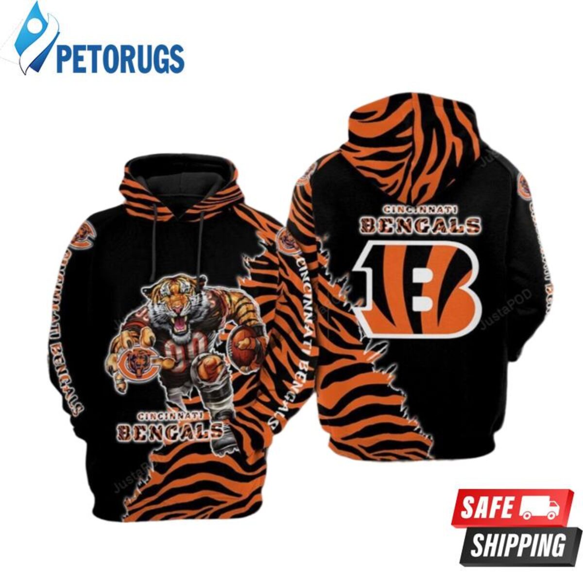 CINCINNATI BENGALS NO TIMEOUTS FADED WASH PULLOVER