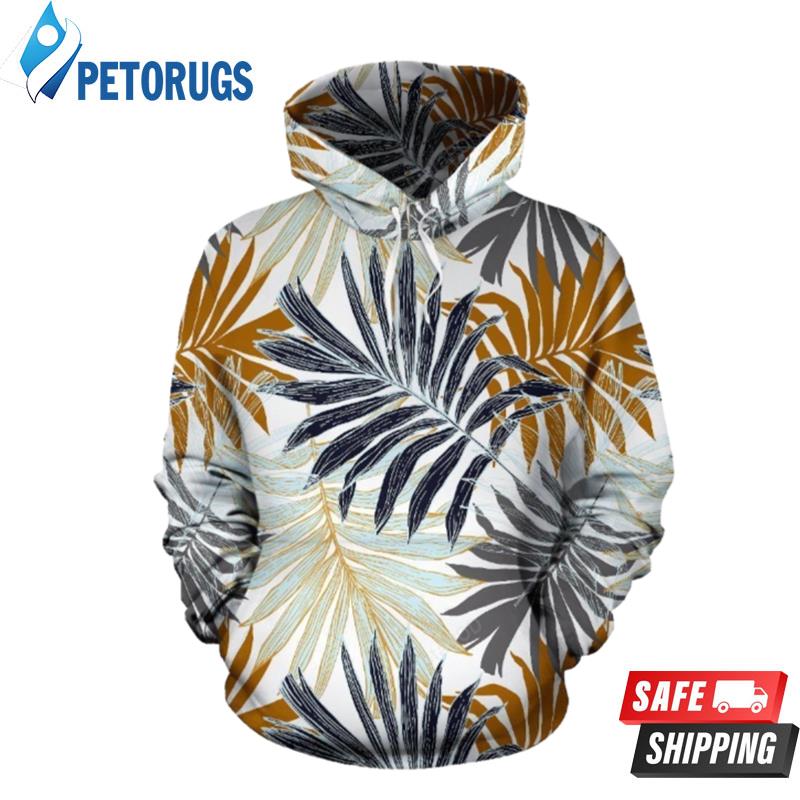 Colorful Tropical Palm Leaves 3D Hoodie