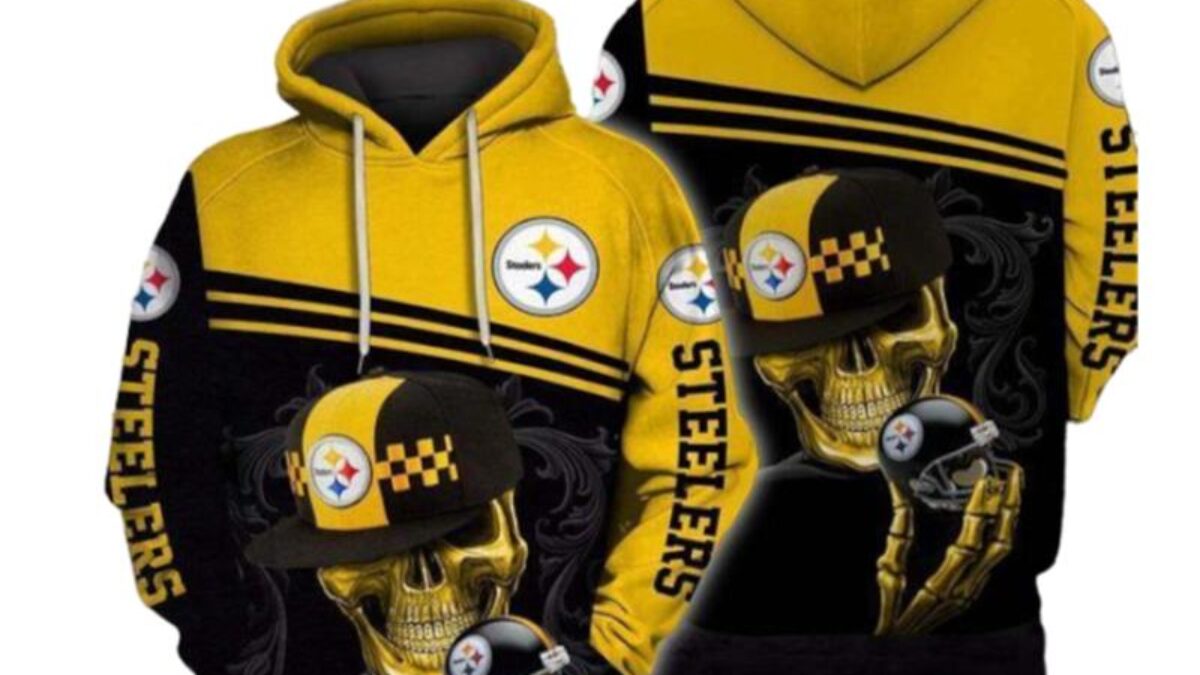 Steelers Zip Up Hoodie 3D Unique Death Skull All Over Print