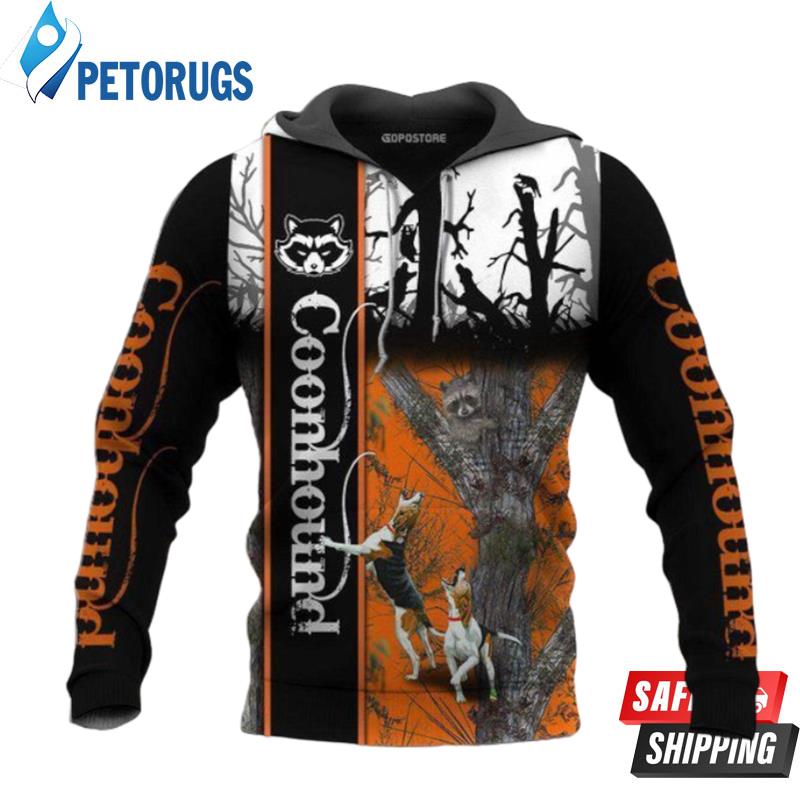 Coonhound Hunting Camo 3D Hoodie