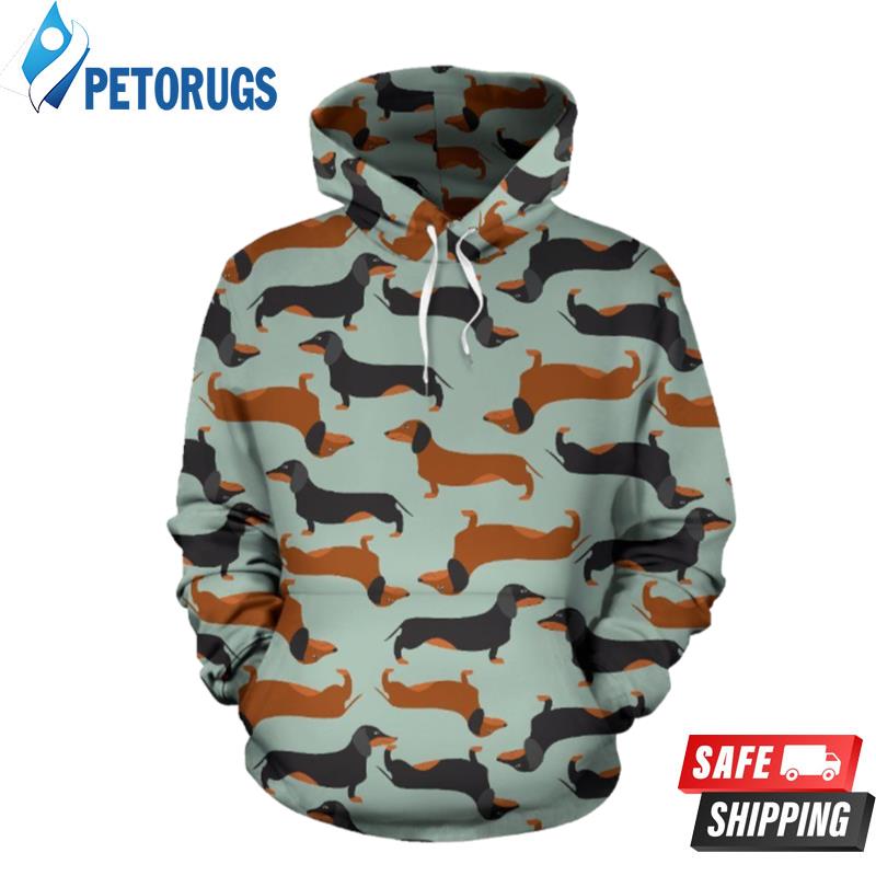 Dachshund Cute Pattern 3D Hoodie