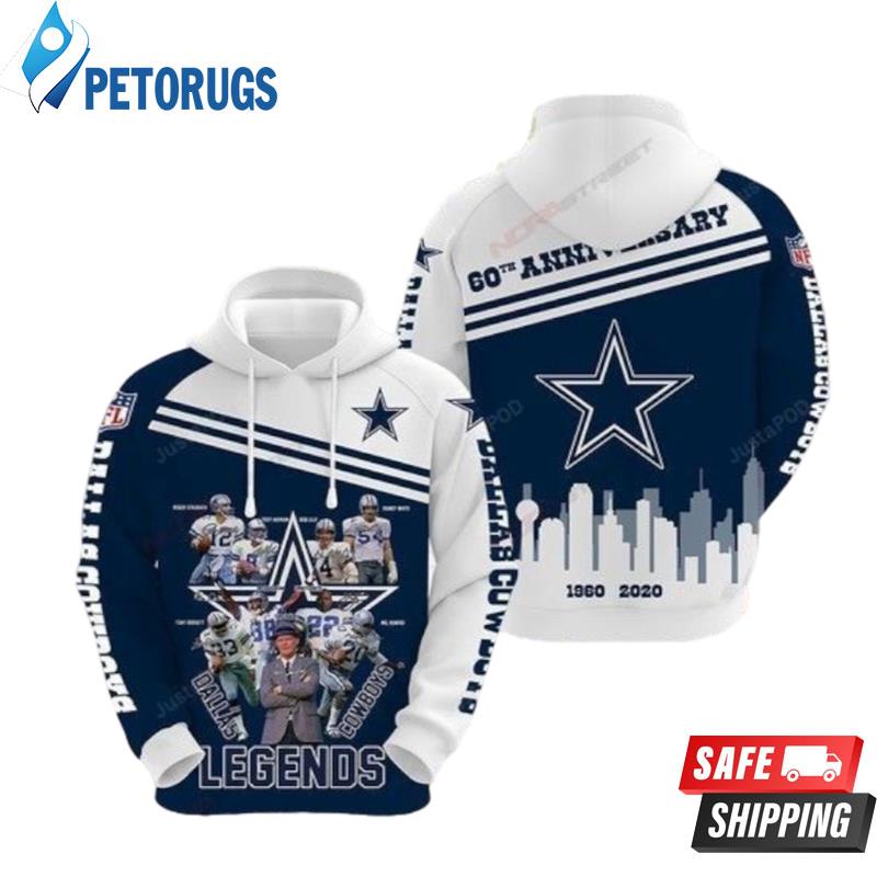 Dallas Cowboys Legends 1960 2020 And Pered Custom Dallas Cowboys Graphic 3D Hoodie