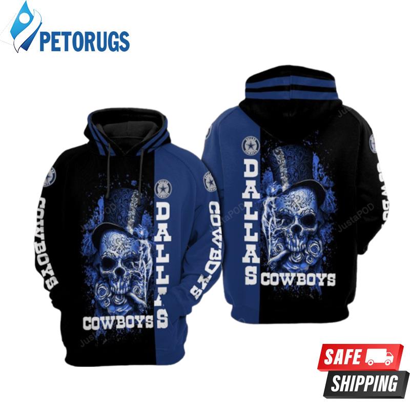 Dallas Cowboys Ncaa Football Skull Classic Pattern Dallas Cowboys 3D Hoodie