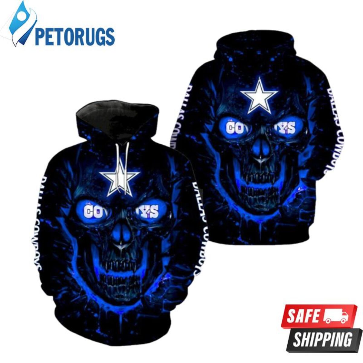 Skull Dallas Cowboys Nfl Men And Women Dallas Cowboys Nfl Dallas Cowboys 3D  Hoodie - Peto Rugs