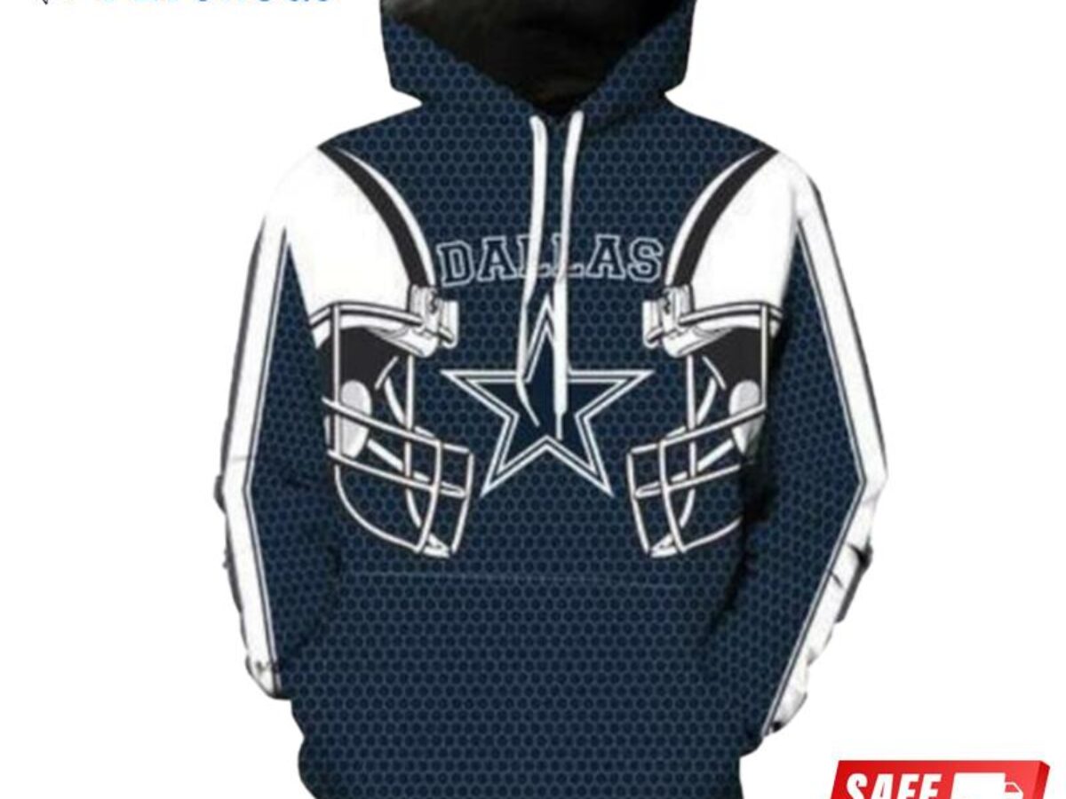 NFL Dallas Cowboys Logo Flame Pattern 3D Hoodie Pullover Print