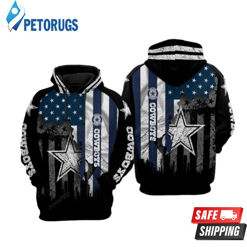 Dallas Cowboys American Flag 3D Hoodie