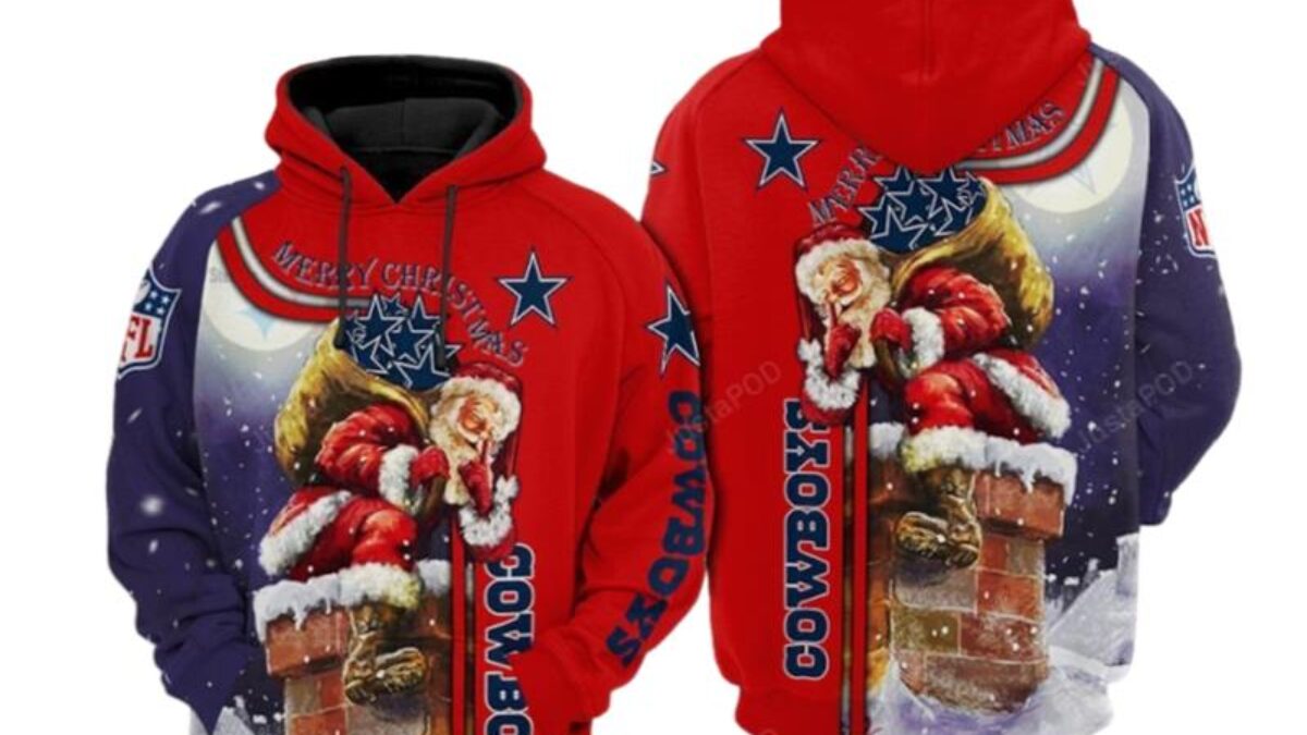 Dallas Cowboys Nfl Football Merry Christmas Red 3d Hoodie Dallas Cowboys  Christmas Gifts - T-shirts Low Price