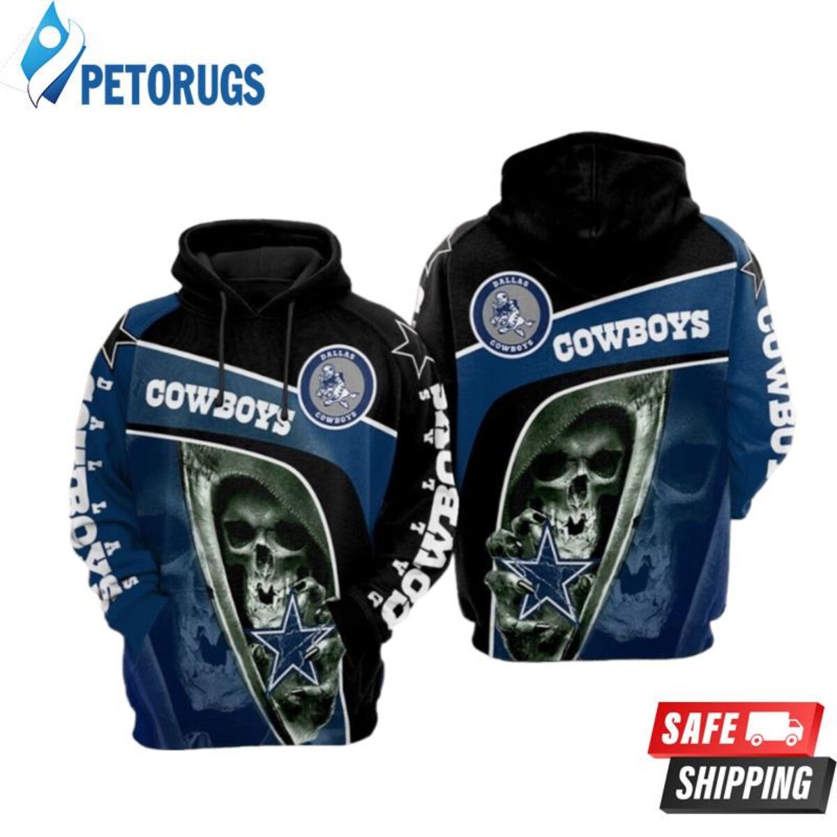 Dallas Cowboys Nfl Football Skull Death 3D Hoodie