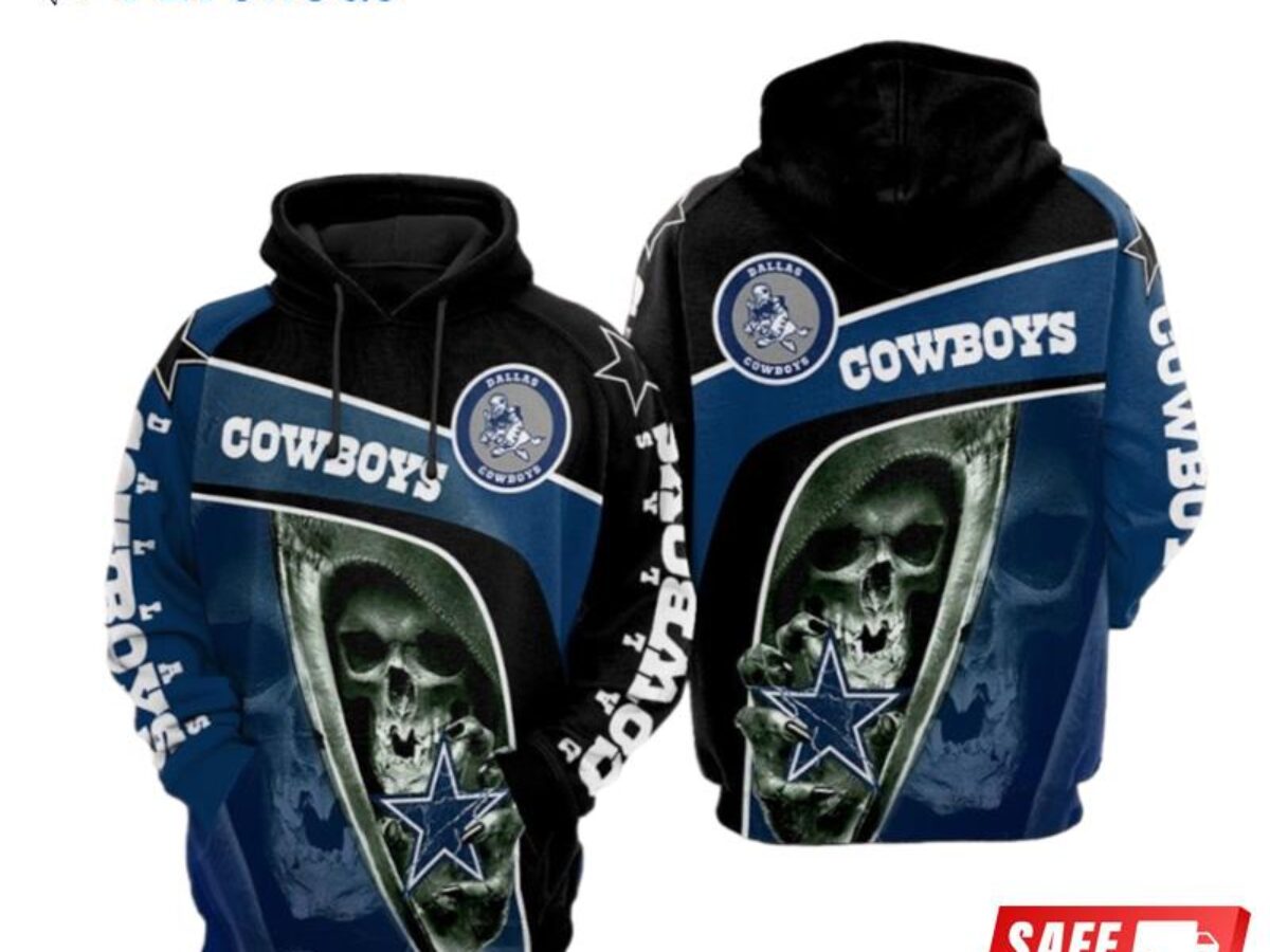 Dallas Cowboys Hoodie NFL Skull 3d Print - Dallas Cowboys Home