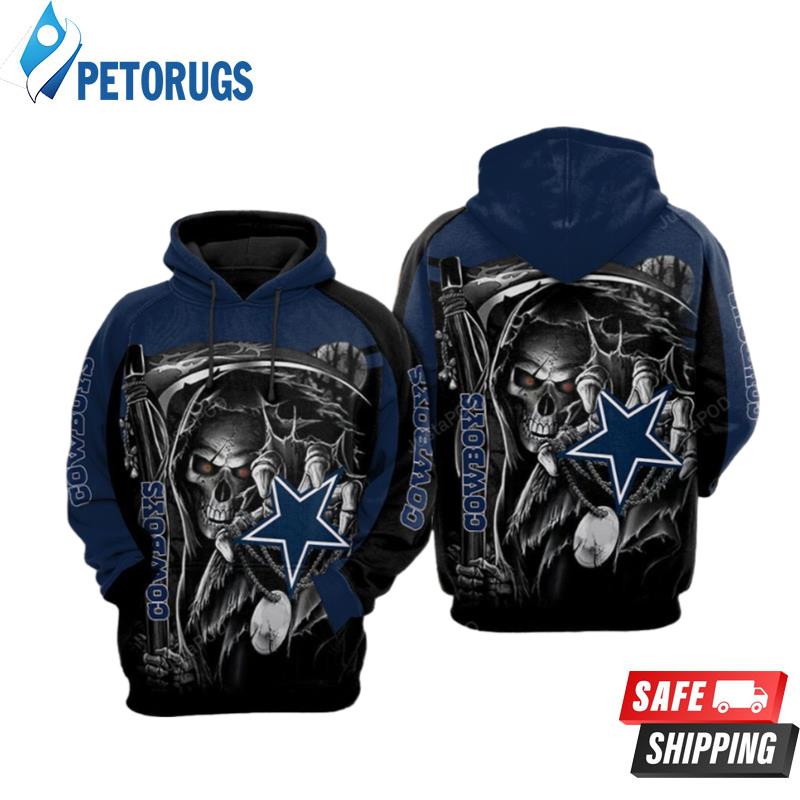 Dallas Cowboys Nfl Football Star Skull Death Dallas Cowboys 3D Hoodie