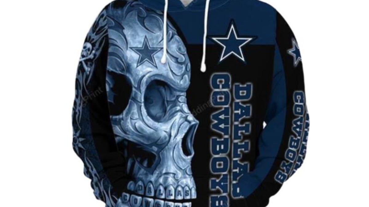 Dallas Cowboys Hoodies Horror Skull Pullover 3D Hooded Sweatshirt Jacket  Gifts