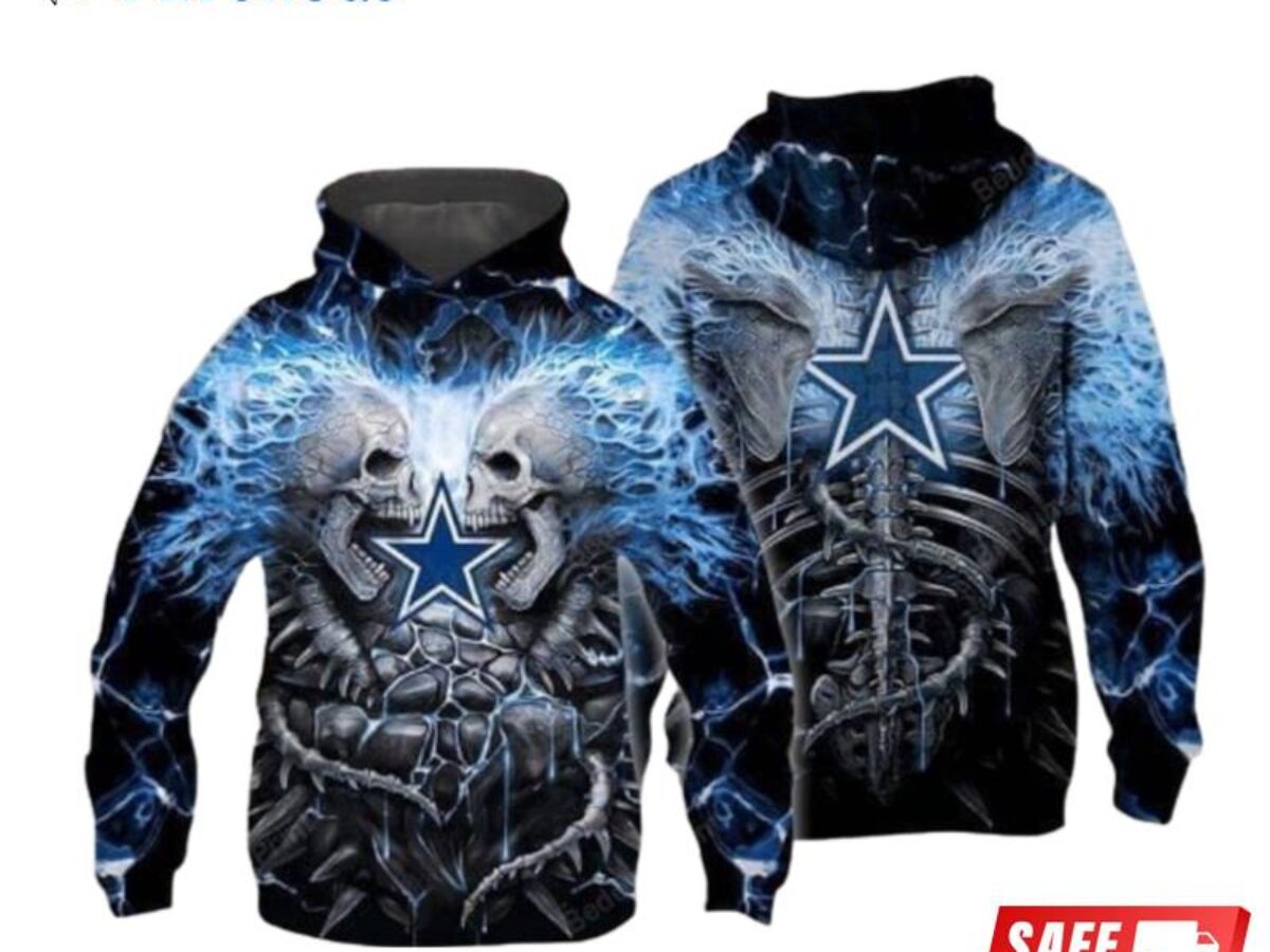 Dallas Cowboys Hoodie Halloween 3D Skull - Dallas Cowboys Home