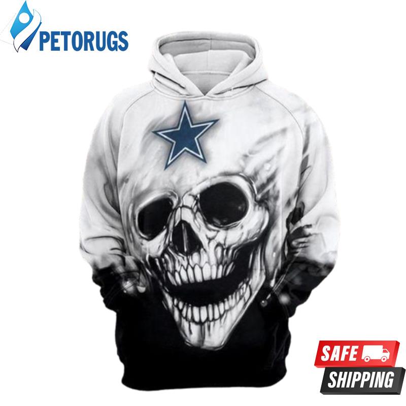 Dallas Cowboys Skull Star And Pered Custom Dallas Cowboys Graphic 3D Hoodie