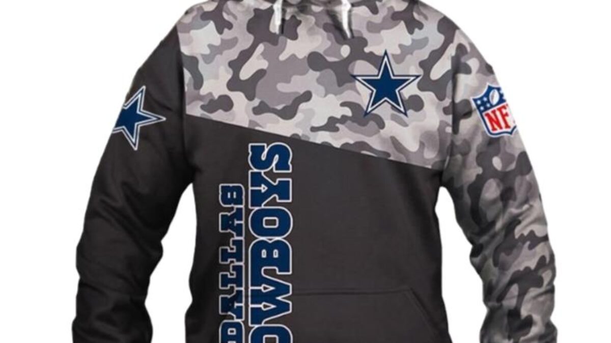 Dallas cowboys camo style all over print hoodie