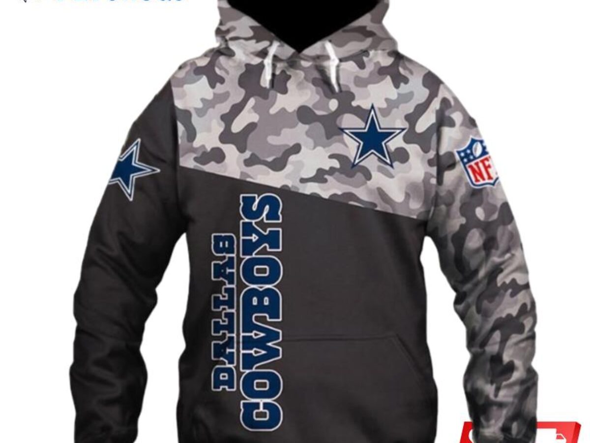 Flag American Camo Dallas Cowboys Print Full 3D Hoodie - Dallas