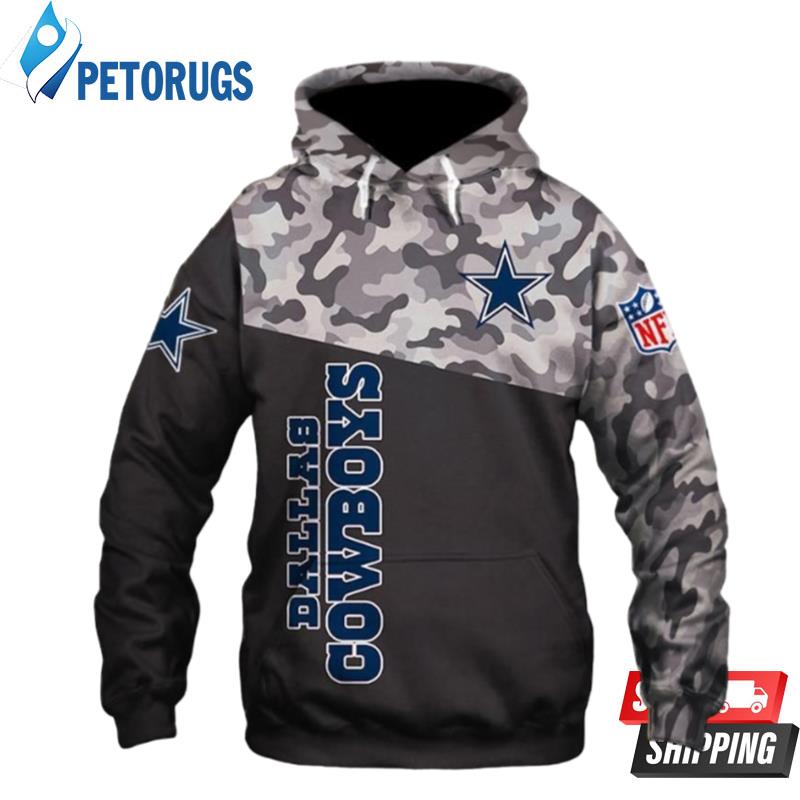 Dallas Cowboys Nfl Navy Camoflage 3D Hoodie - Peto Rugs