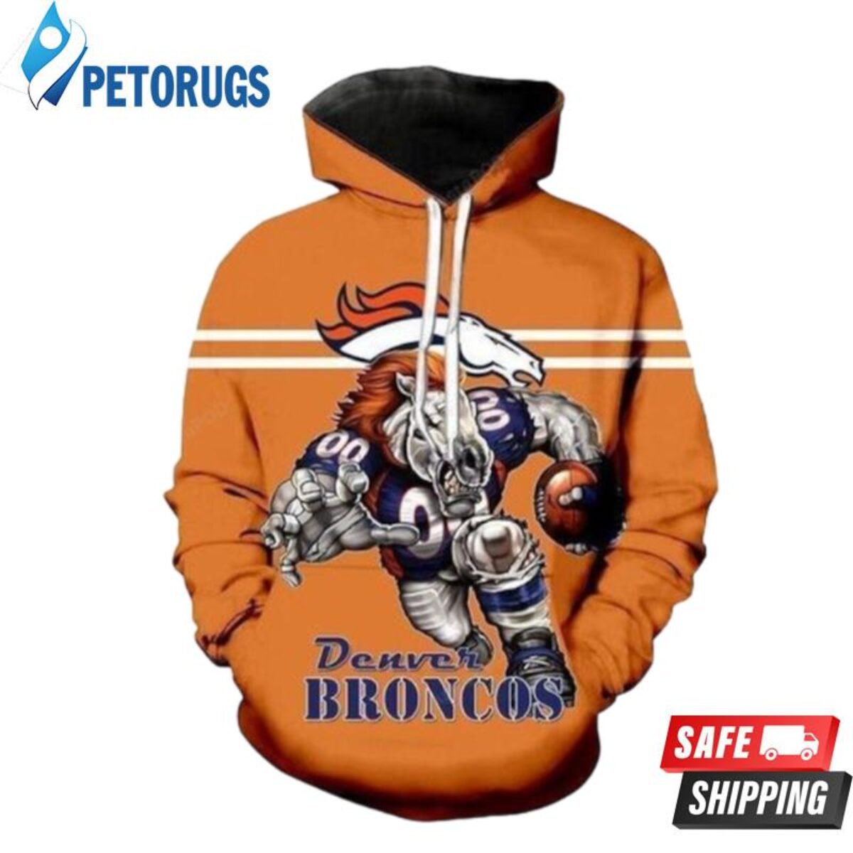 DENVER BRONCOS HOODIE SM-3XL ZIP OR PULLOVER