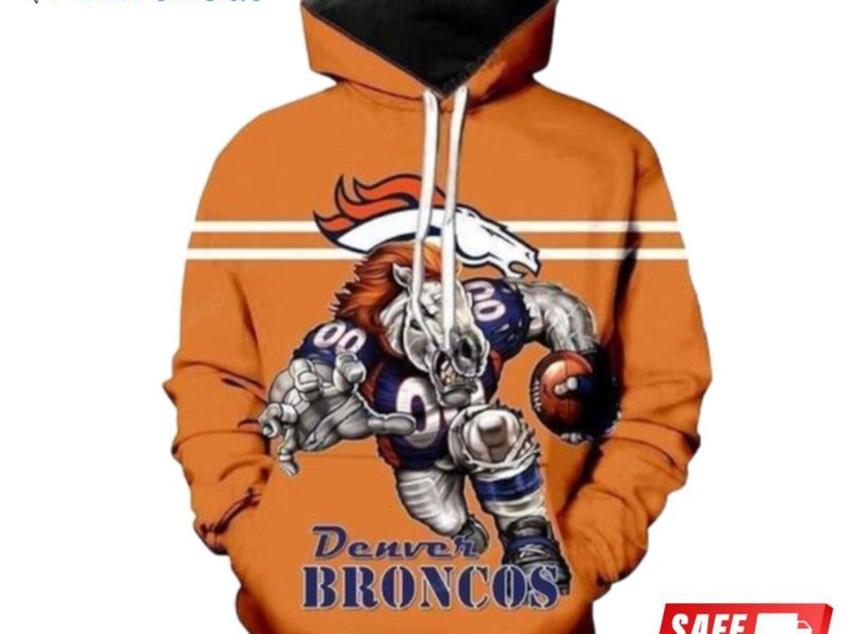 Denver Broncos 3D Printed Hooded Pocket Pullover Hoodie