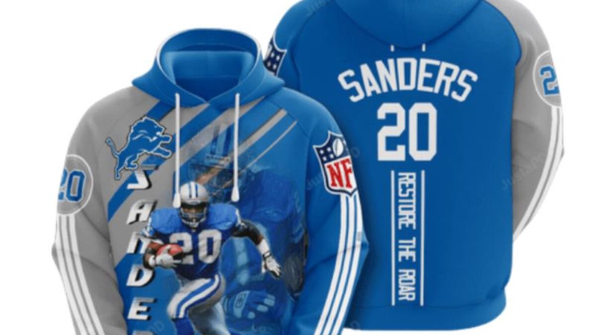 Detroit Lions Barry Sanders 3D Hoodie