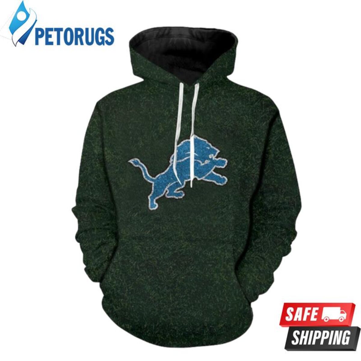 Detroit Lions Zip Hoodie - NFL Team Apparel - Black - clothing