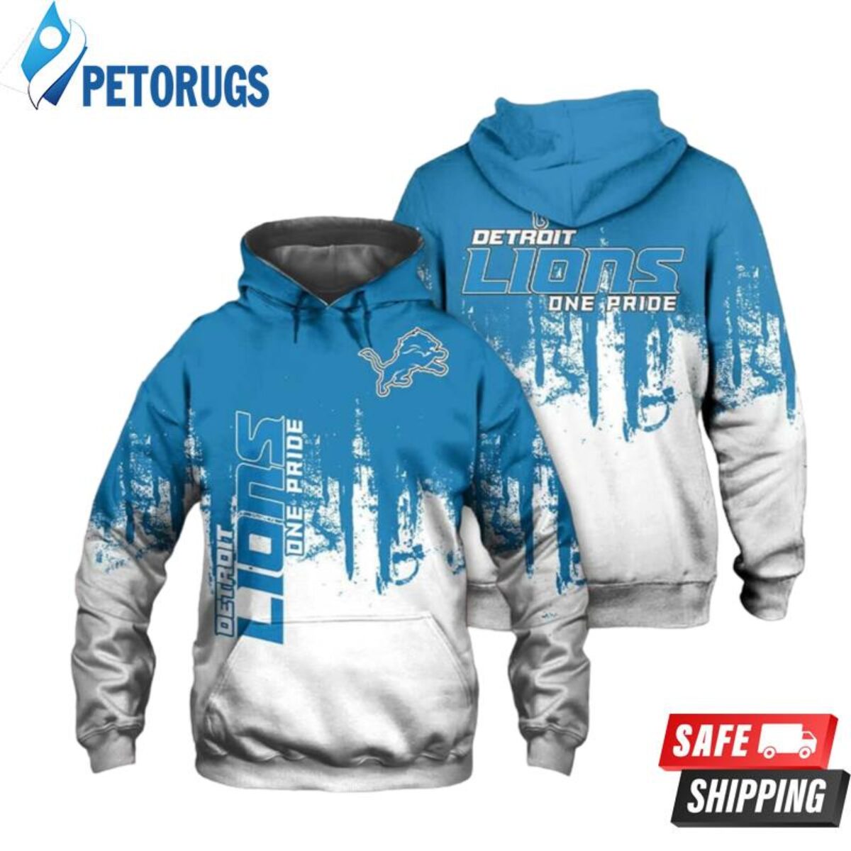 Detroit Lions NFL Blue Hoodie, Zip Hoodie 3D All Over Print For Fans