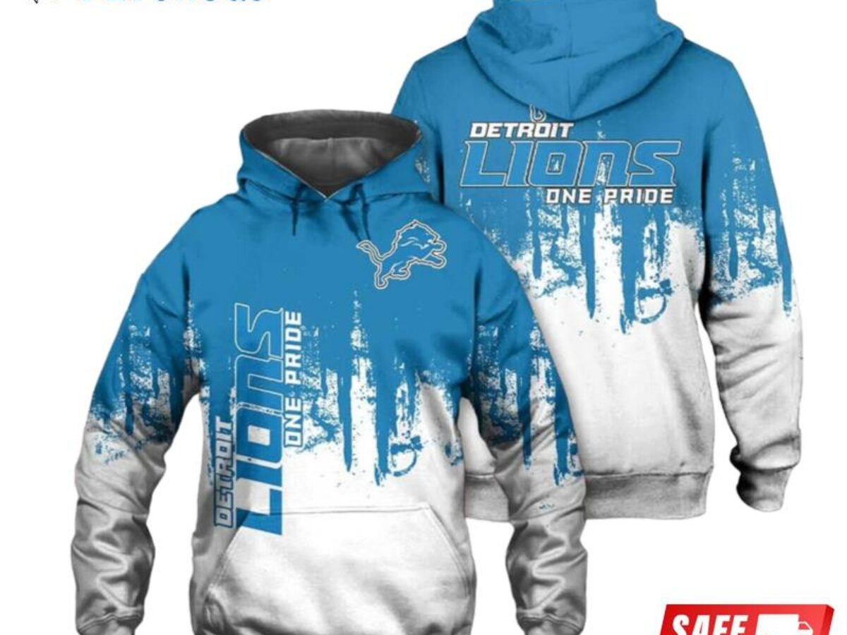 Detroit Lions Zipper Hoodie 3D One Way Shirt - Reallgraphics