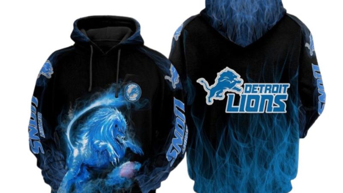 Detroit Lions Nfl Football Lions Smoke 3D All Over Print Hoodie