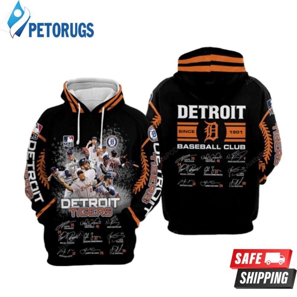 Detroit Tigers MLB White Hoodie, Zip Hoodie 3D All Over Print