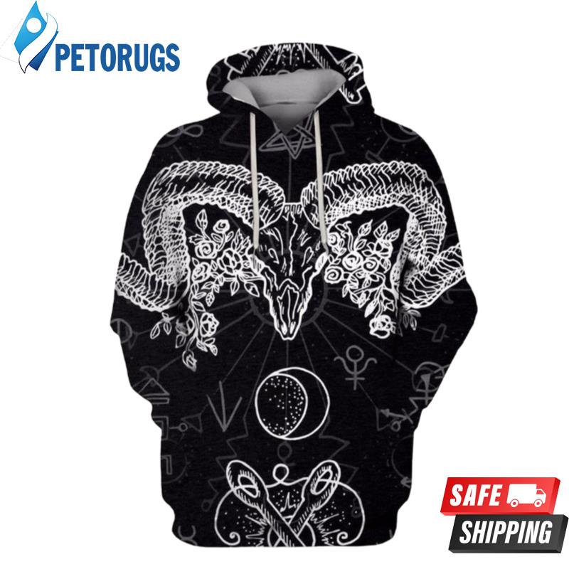 Devils Head With Horns 3D Hoodie Devils Head With Horns 3D Hoodie