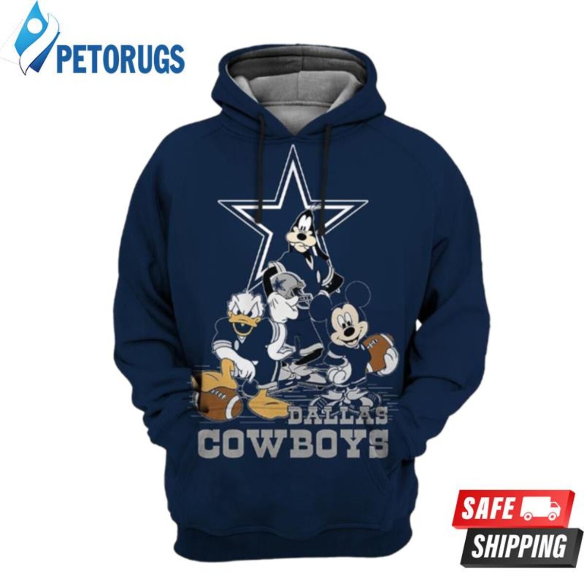 Dallas Cowboys Football Mickey Mouse 3D Hoodie Nfl Sweatshirt