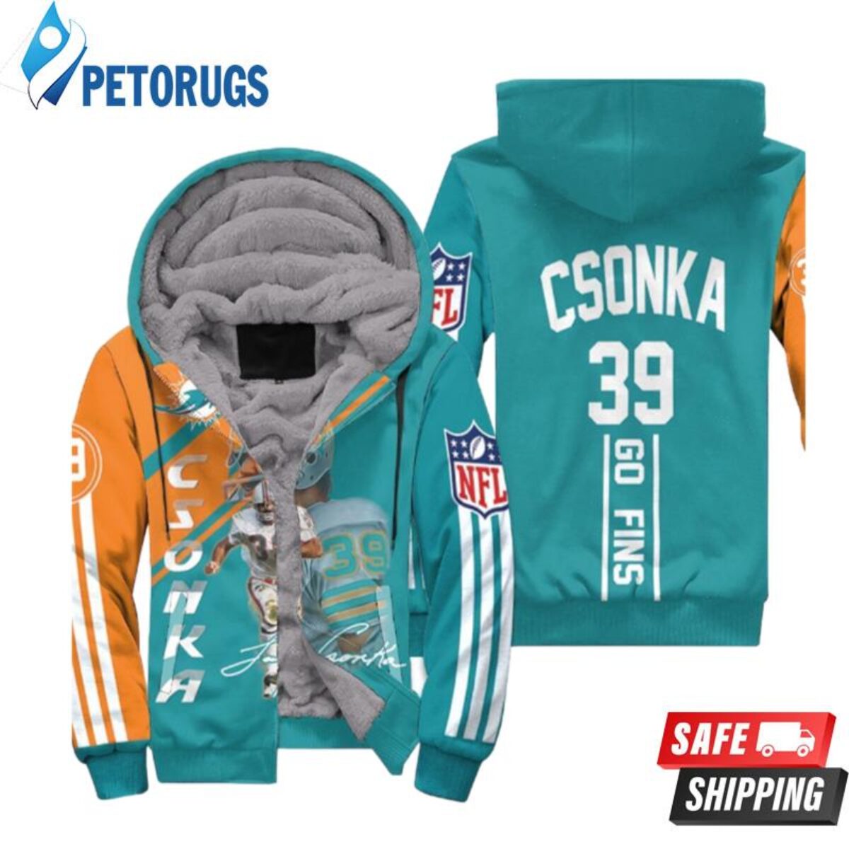 Larry Csonka 39 Miami Dolphins Nfl 3D Hoodie - Peto Rugs